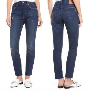 Levi’s 501 Skinny Jean with Raw Hem in True Blue